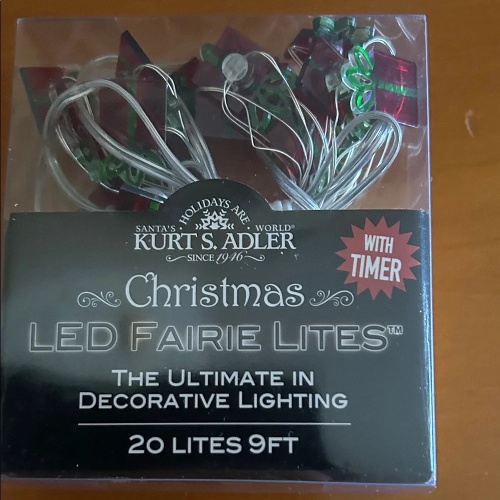 Christmas LED Gift Box Lights with Timer - Red and Green